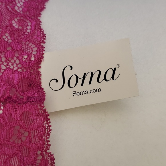 SOMA 💖NWT💖 Size Large Bralette Lace Racerback "Magenta" Color! 💖💖💖 - Picture 3 of 13